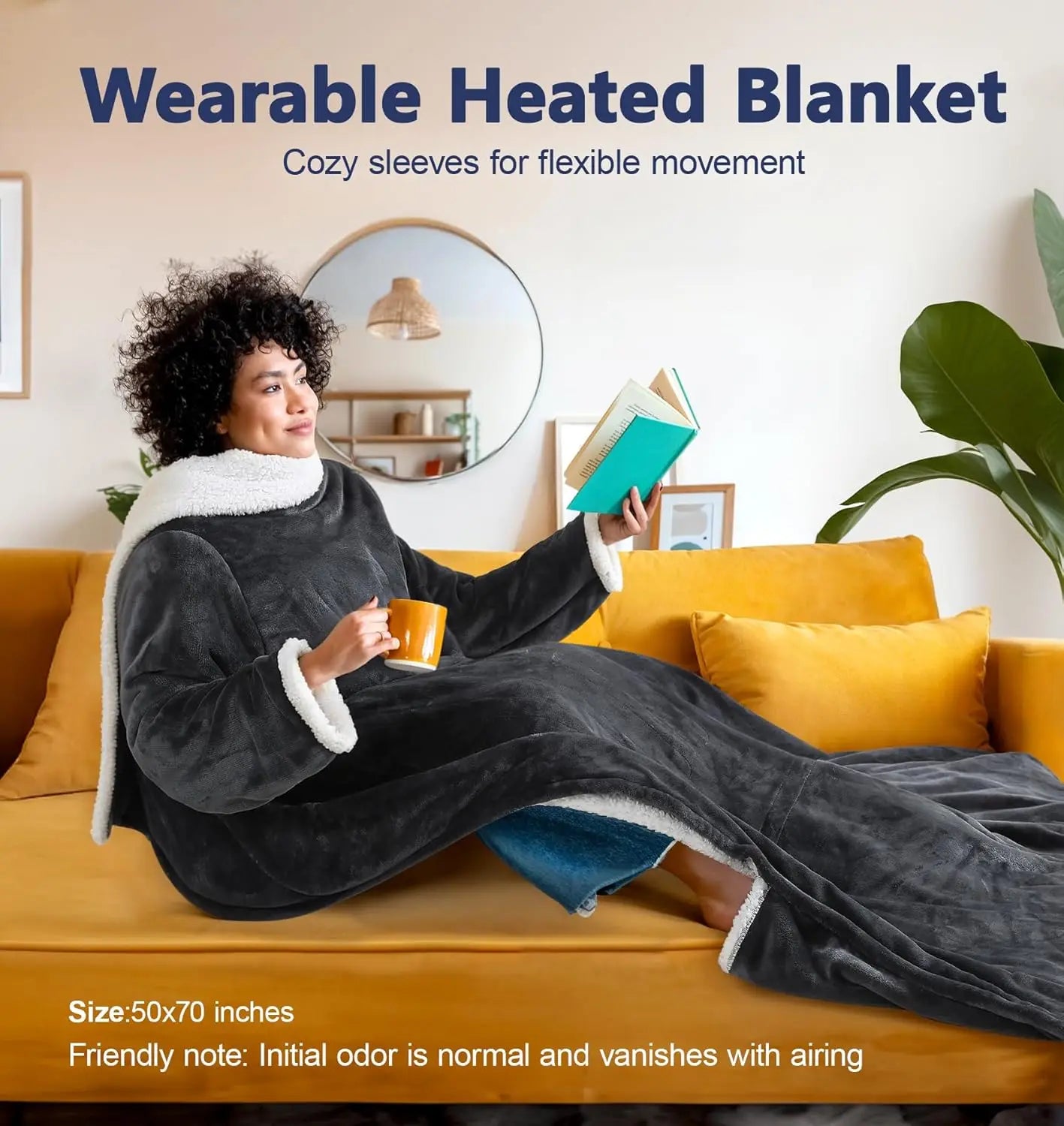 Cozy Heated Blanket with Sleeves